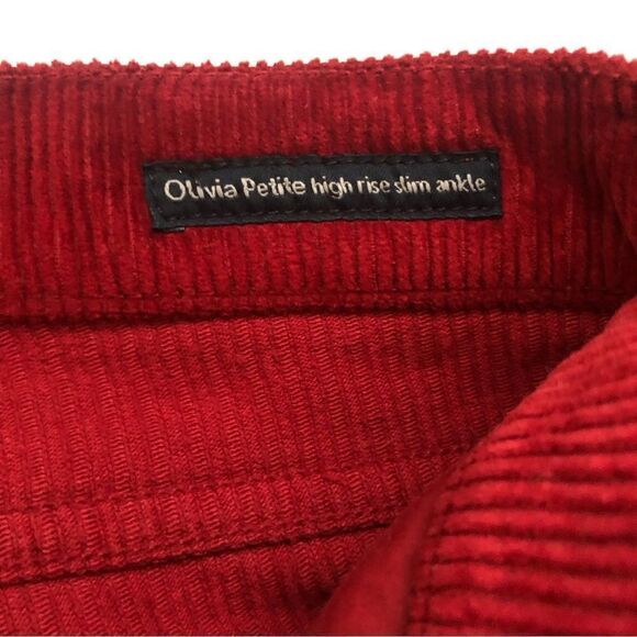 Citizens of Humanity Anthro Olivia Petite High Rise Slim Ankle Cord Size 27 Ruby - Picture 7 of 11